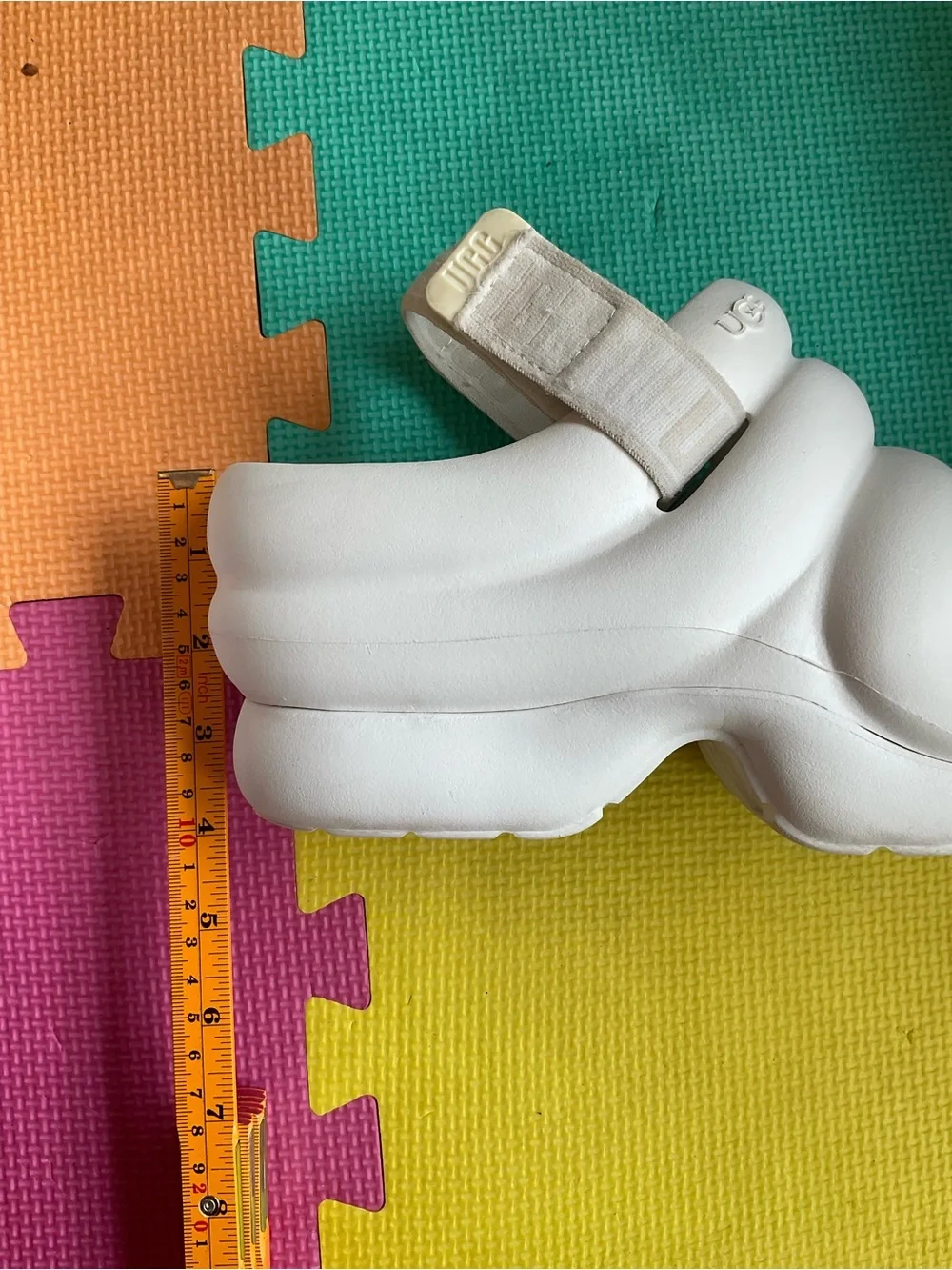 🕶️UGG Aww Yeah Chunky Platform Slingback Sandals - Bright White Size 7